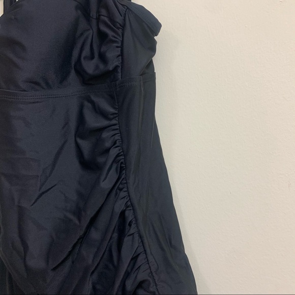 Merona One Piece Swimsuit XL 16-18 Black Adjustable Straps - Picture 4 of 7